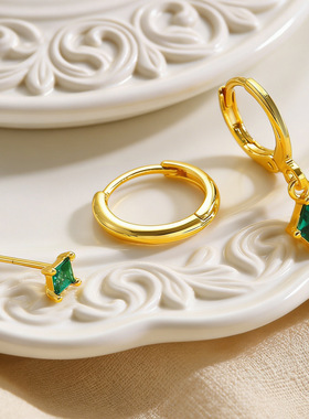 Ins style diamond pendant women's earring three piece set