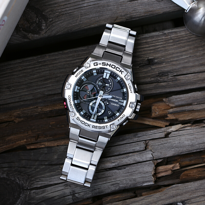 卡西欧GST-B100D金属蓝牙太阳能防水多功能时尚运动潮流手表-图1
