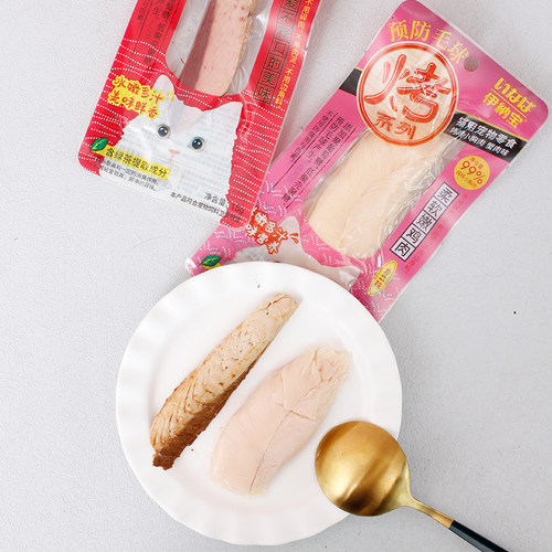 伊纳宝烤鸡胸肉猫咪零食奖励烤鲣鱼条宠物营养水煮鸡肉干整箱 - 图3