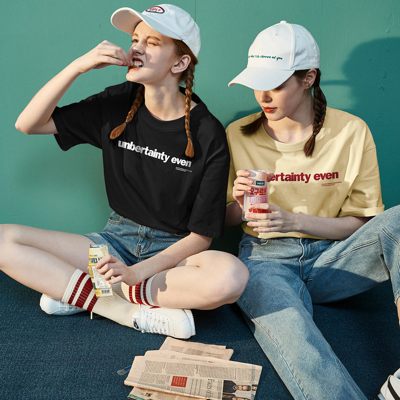 唐狮2022夏新款棉宽松学生百搭t恤 唐狮喜之乐T恤