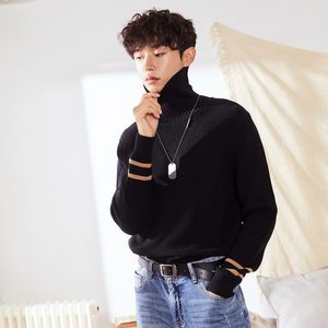 唐狮撞色拼接针织衫