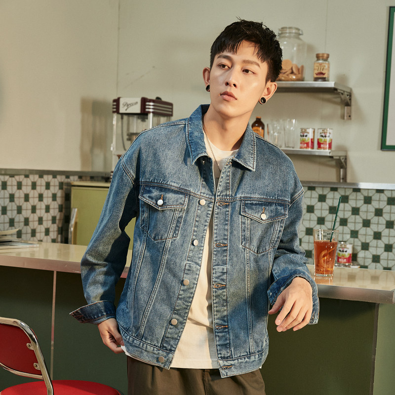 【史努比】唐狮2020秋装新款男牛仔衫 唐狮天悦夹克