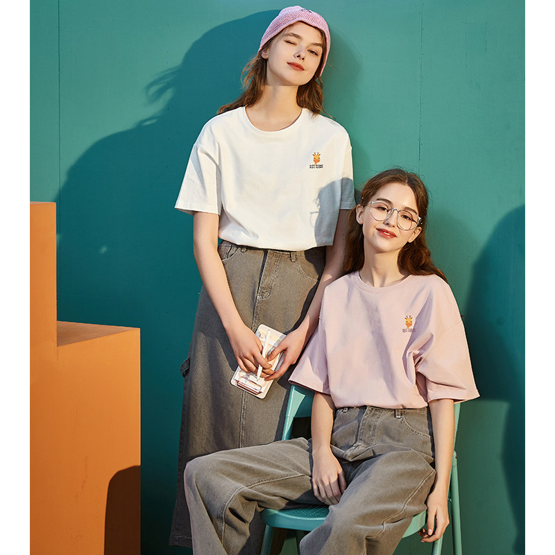 唐狮t恤女2021夏装新款韩版打底衫 唐狮喜之乐T恤