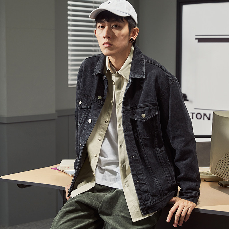 唐狮官方旗舰店2021秋装新款牛仔衣 唐狮天悦夹克
