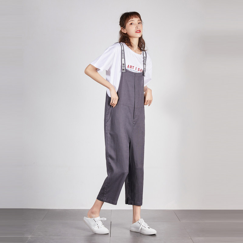 唐狮官方旗舰店女夏装女肩带休闲裤 唐狮福悠休闲裤