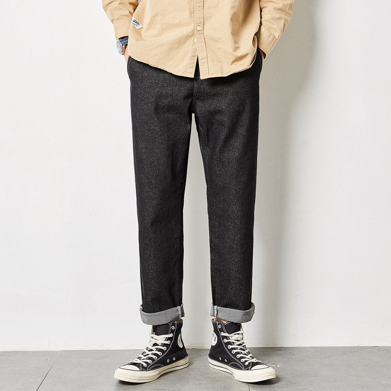 唐狮2020冬新款宽松直筒男士牛仔裤 唐狮喜之乐牛仔裤