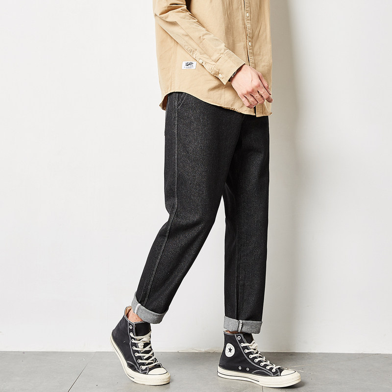 唐狮2020冬新款宽松直筒男士牛仔裤 唐狮喜之乐牛仔裤