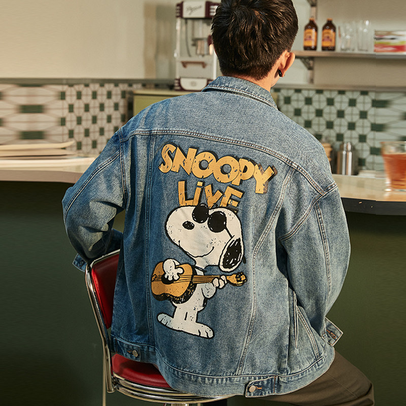 【史努比】唐狮2020秋装新款男牛仔衫 唐狮天悦夹克