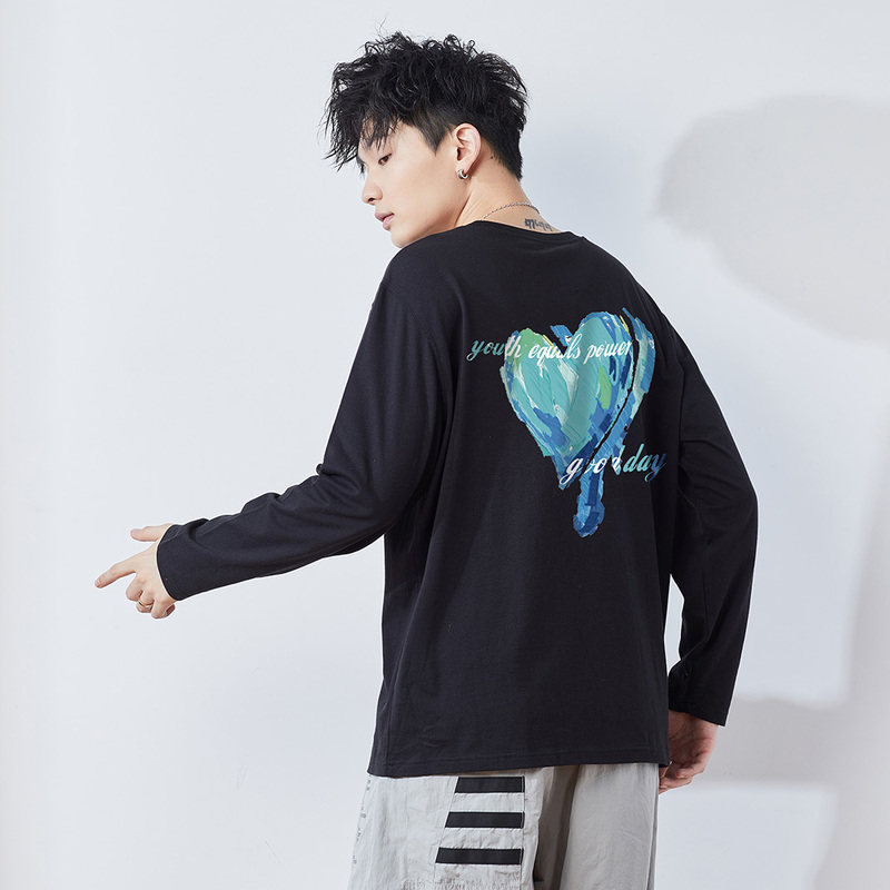 唐狮2021秋季新款情侣长袖棉打底衫 唐狮喜之乐T恤