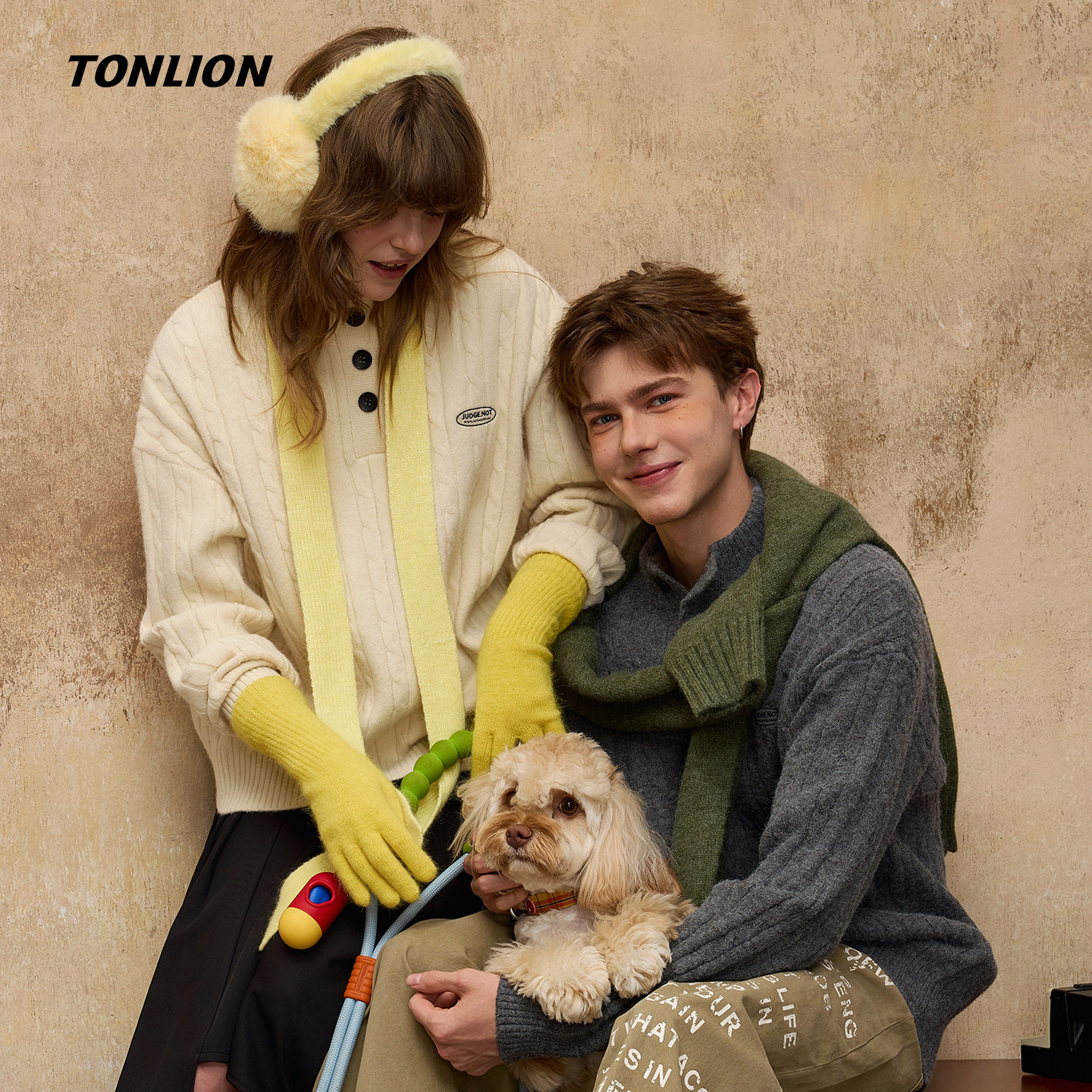 唐狮2026秋冬季情侣女绞花毛衣男半高领小细节绞花米白色毛线衫,淘宝优惠券,粉丝福利购,淘宝优惠卷