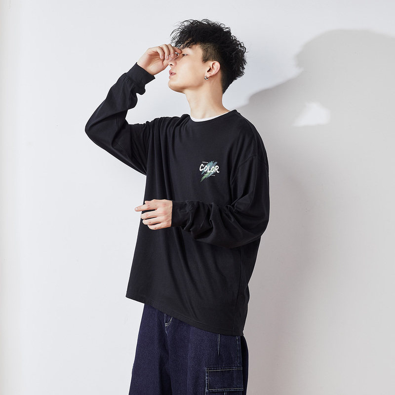 唐狮2021秋季新款长袖t恤棉打底衫 唐狮喜之乐T恤