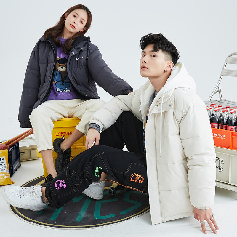 唐狮2021冬季新款情侣连帽男女棉服 唐狮喜之乐棉衣
