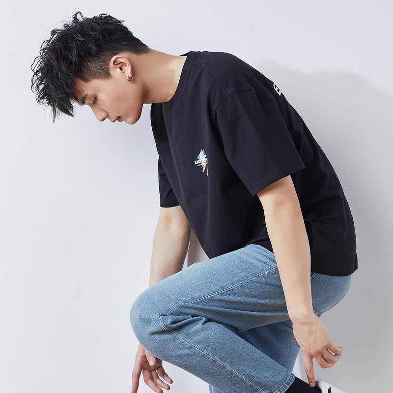 唐狮短袖t恤男2021夏新款打底衫 唐狮喜之乐T恤