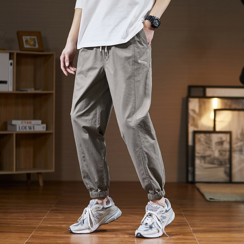 唐狮2023春秋新款束脚宽松工装裤 唐狮休闲裤