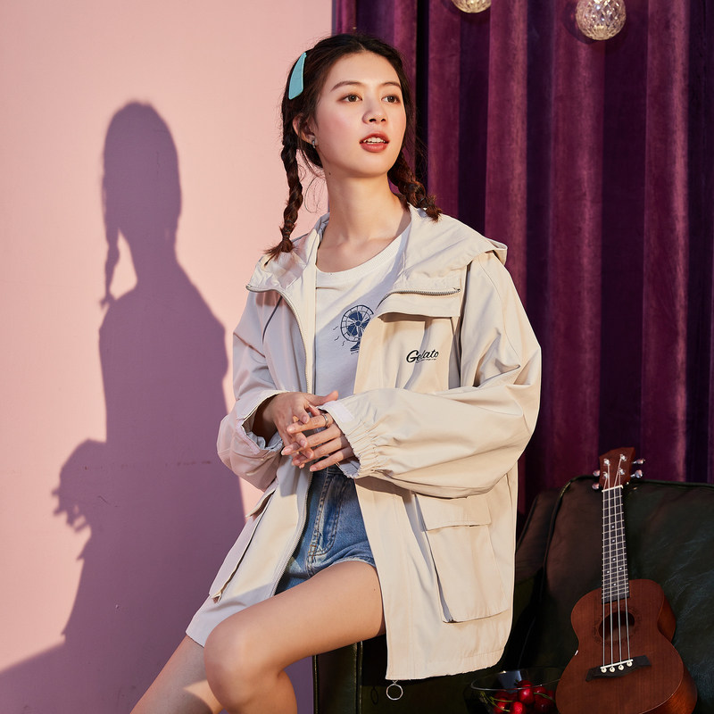 唐狮2020秋装新款盐系外套女宽松 唐狮天悦短外套