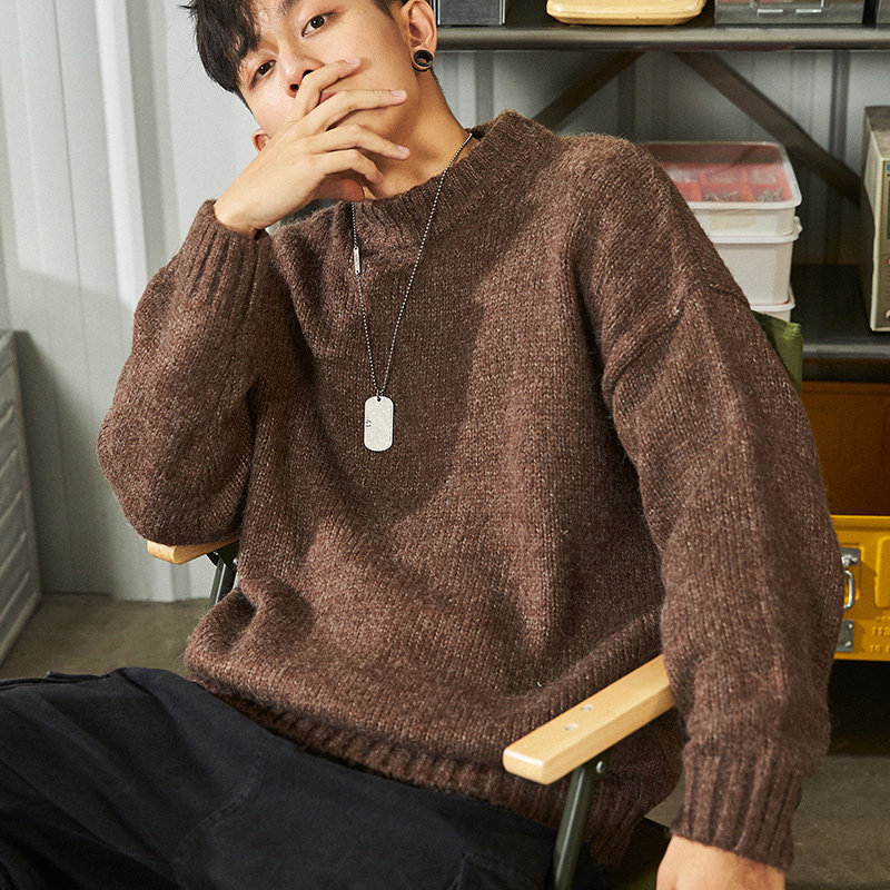 唐狮2020冬新款潮流日系学生宽松 唐狮喜之乐针织衫/毛衣