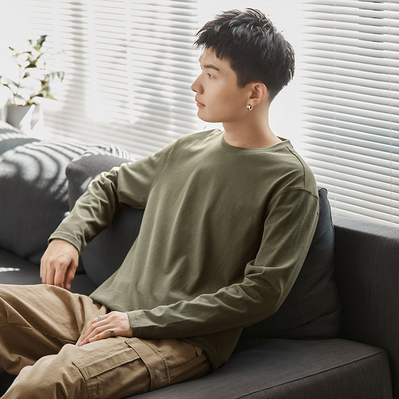 唐狮2023春秋季新款纯色长袖打底衫 唐狮T恤