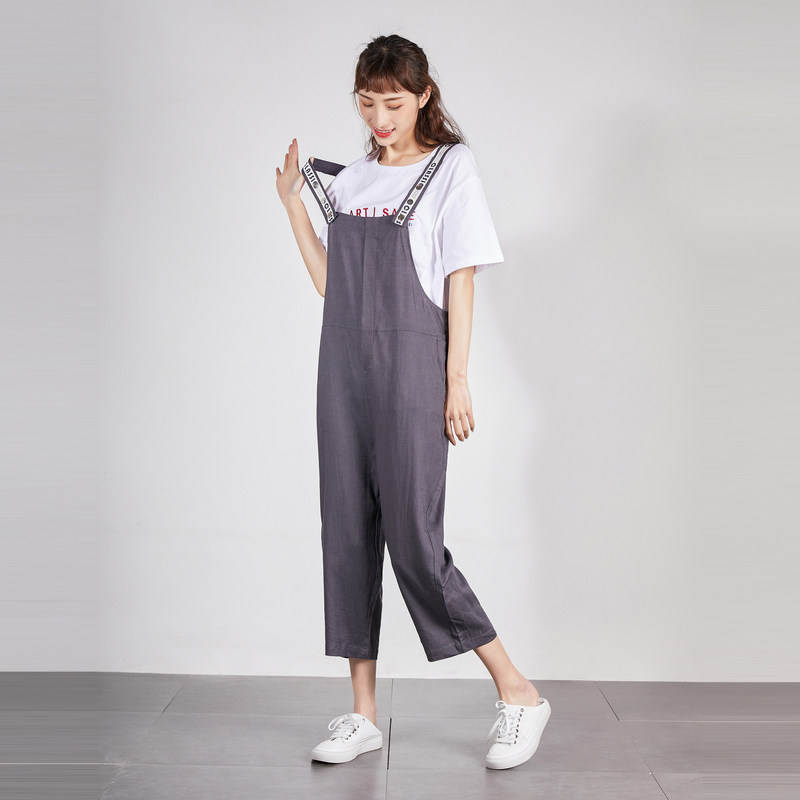 唐狮官方旗舰店女夏装女肩带休闲裤 唐狮福悠休闲裤