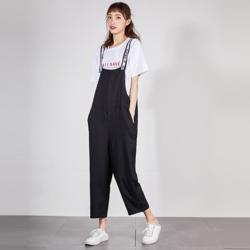 唐狮官方旗舰店女夏装女肩带休闲裤 唐狮福悠休闲裤