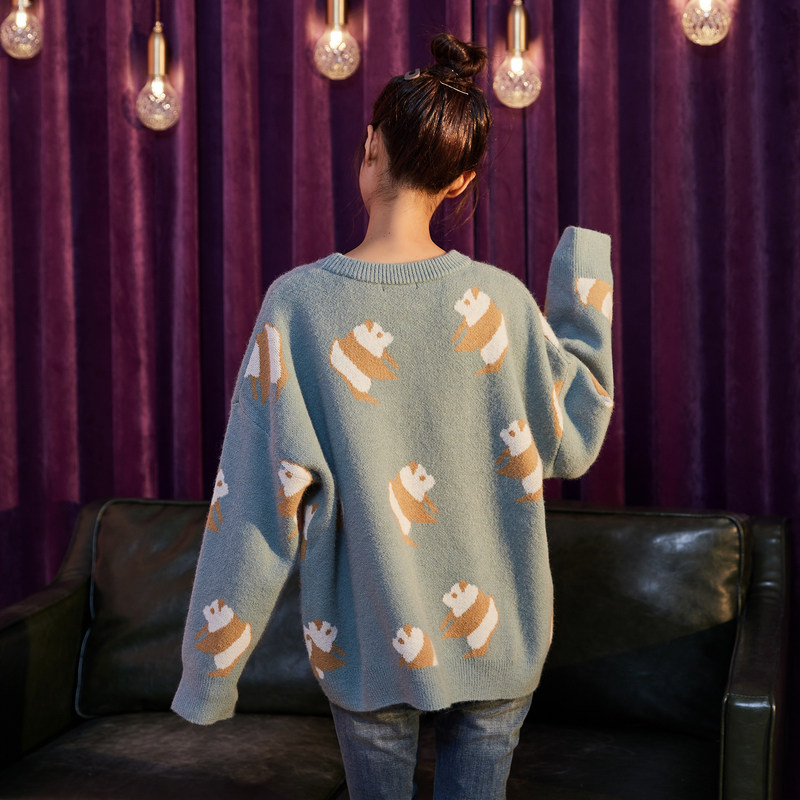 唐狮2020秋季新款日系慵懒外穿开衫 唐狮天悦毛衣