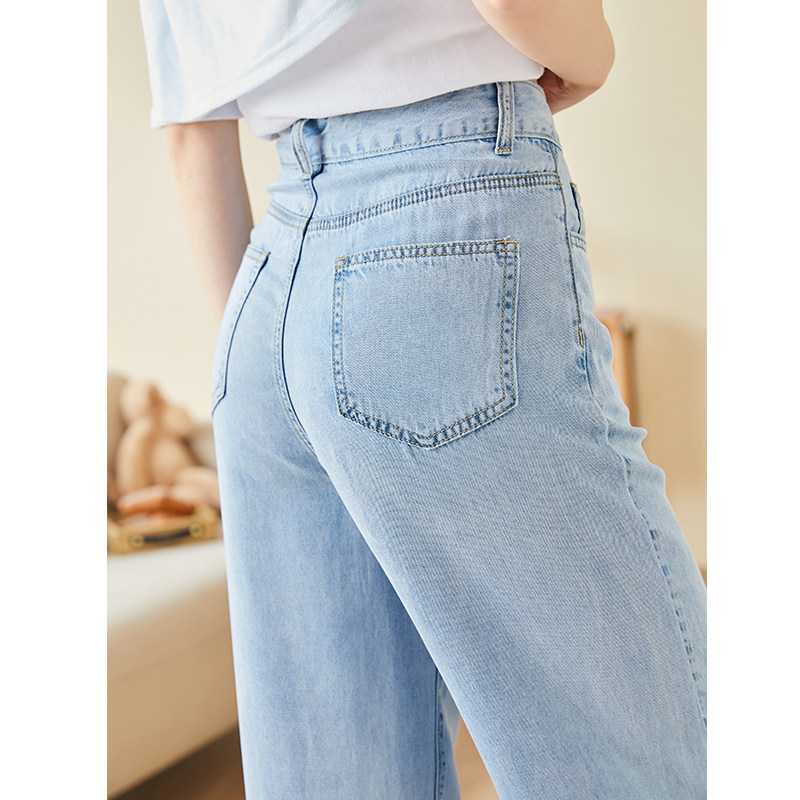 唐狮春夏新款天丝显瘦宽松牛仔裤 唐狮牛仔裤