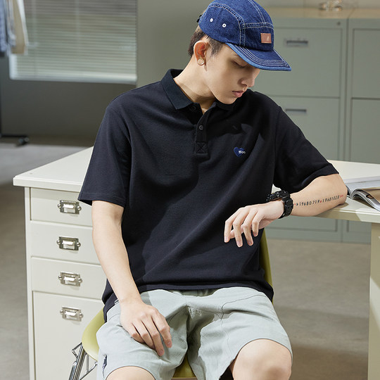 Tang Shi's new Hong Kong style men's short-sleeved polo shirt