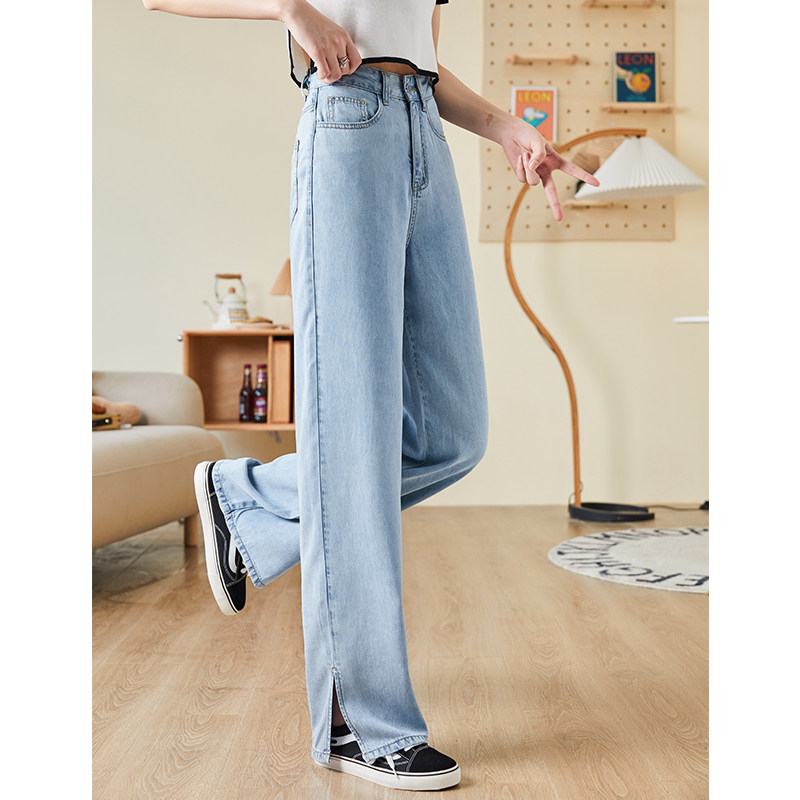 唐狮春夏新款天丝显瘦宽松牛仔裤 唐狮牛仔裤