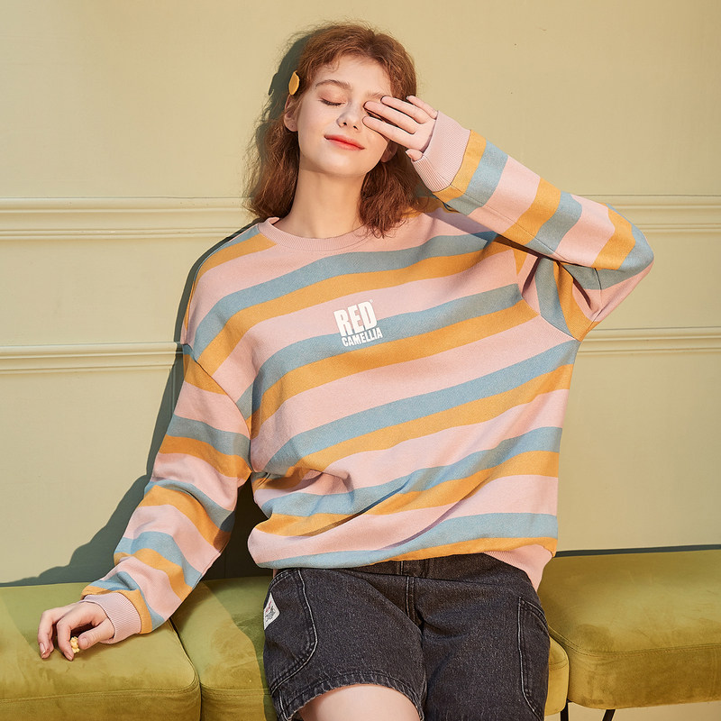 唐狮2020秋装新款圆领条纹薄款卫衣 唐狮天悦卫衣/绒衫