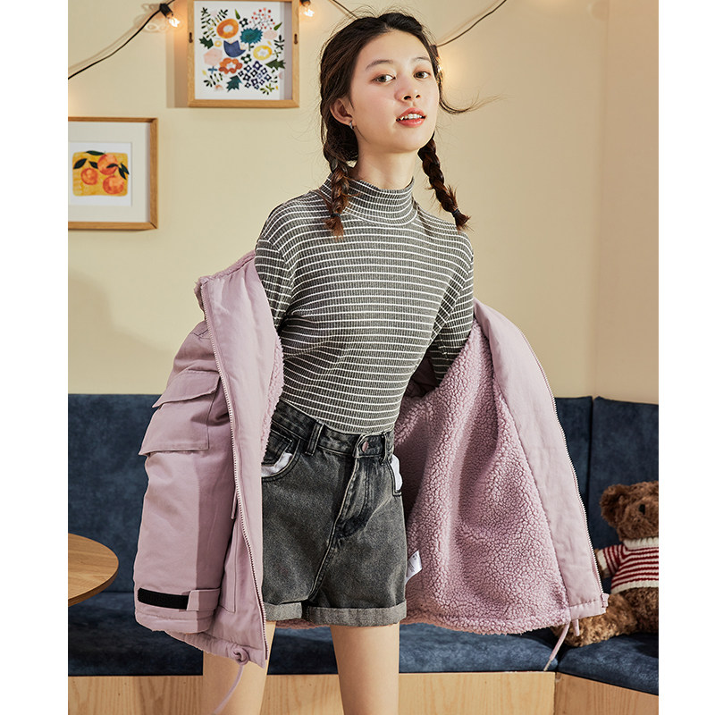 唐狮条纹高领2020秋冬新款打底衫 唐狮喜之乐T恤