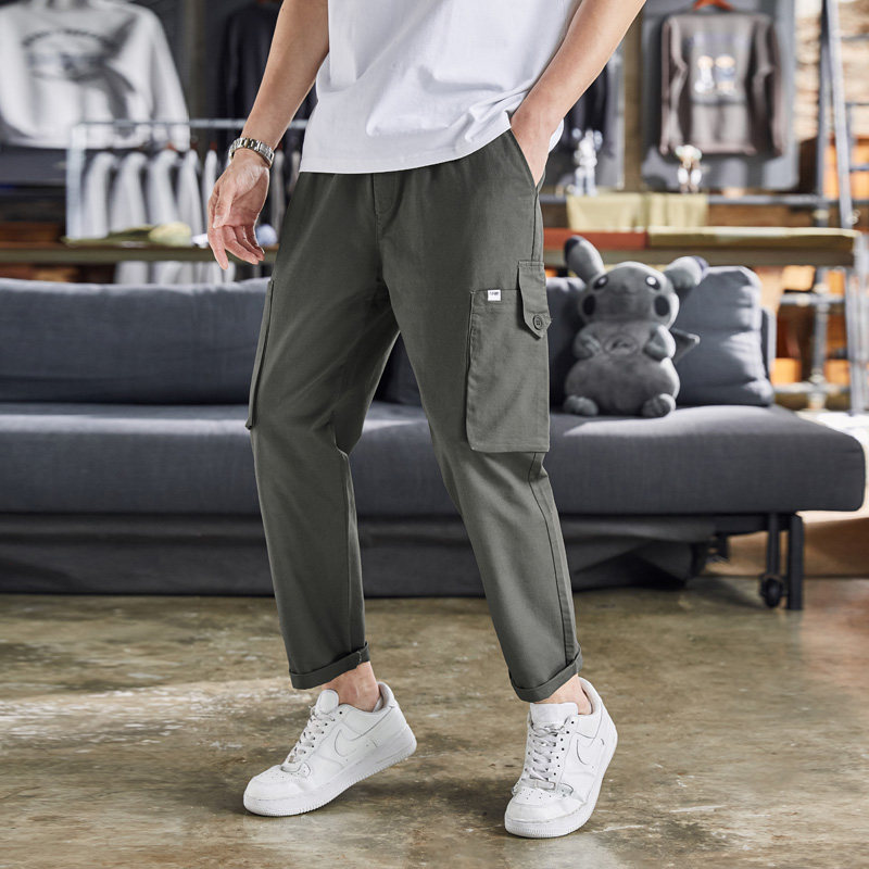 唐狮男2021秋季新款潮流黑色休闲裤 唐狮喜之乐休闲裤