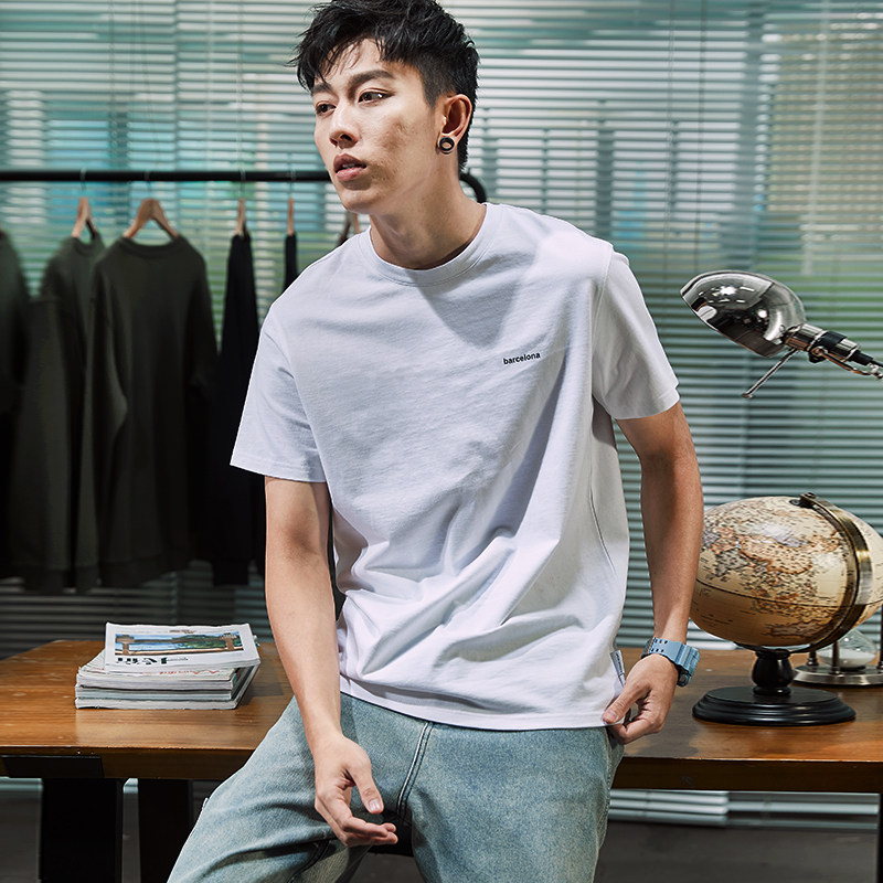 唐狮纯色短袖t恤男2020夏打底衫 唐狮喜之乐T恤