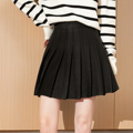 女秋冬季 唐狮黑色百褶裙2025新款 半身裙女学院风高腰仿毛呢短裙X1