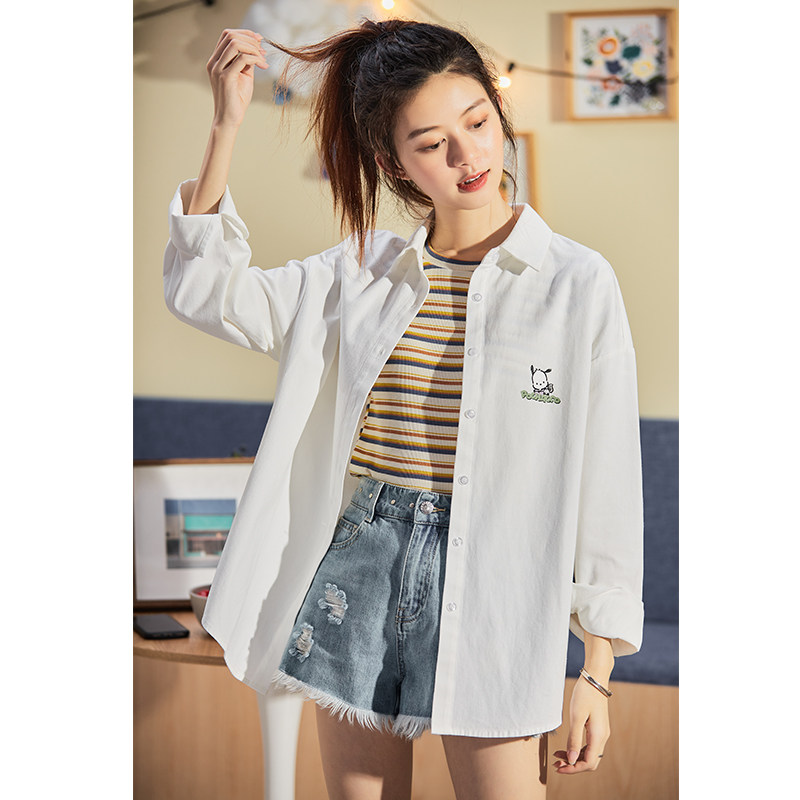 唐狮长袖女2020秋新款韩版ins衬衫 唐狮喜之乐衬衫