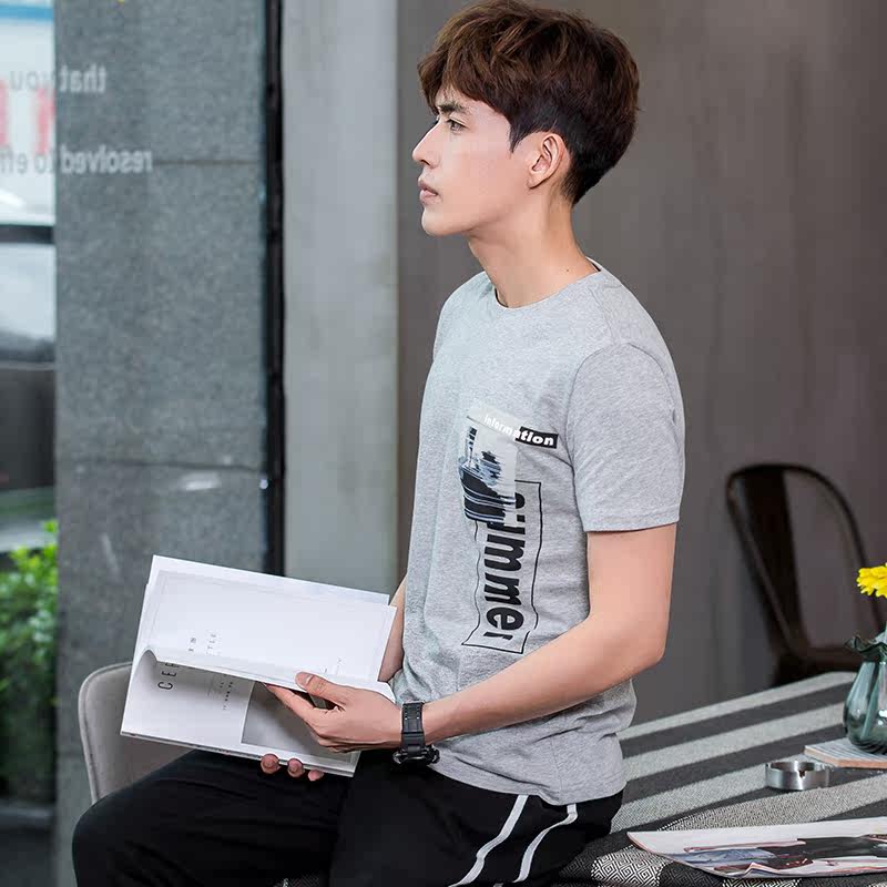 唐狮夏装新款短袖男青年圆领潮t恤 唐狮喜之乐T恤