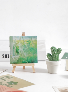 治愈油画木质莫奈花园少女心高颜值含框桌面摆件闺蜜送礼推荐