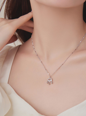 平安锁项链女纯银轻奢ins小众铃铛锁骨链国潮高级感民族风项饰品