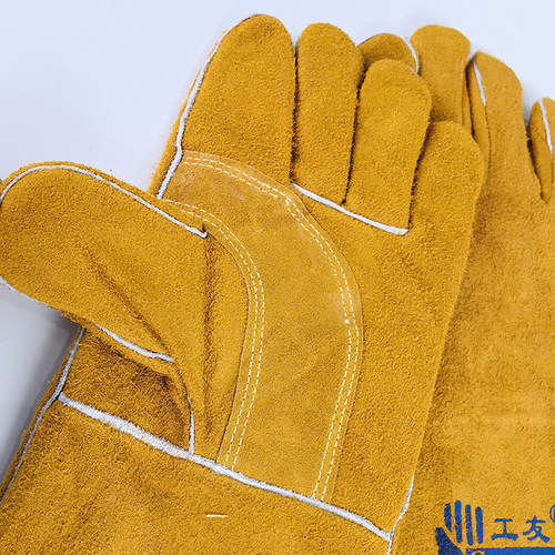 工友隔热加托焊工手套牛皮双层加厚手套船厂电焊手套工友电焊手套 - 图2