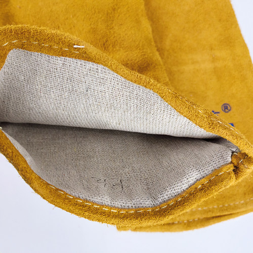 工友隔热加托焊工手套牛皮双层加厚手套船厂电焊手套工友电焊手套 - 图1