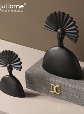 现代简约创意抽象人物博古架摆件