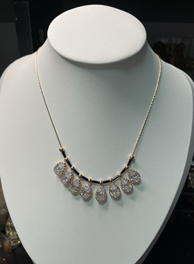 锦绣微光纯铜项链轻奢高级感立方氧化锆石锁骨链晚礼服大钻项链