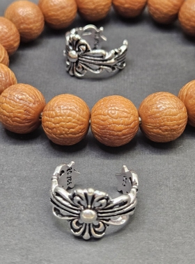 925银鸢尾花开口戒指复古款编号107