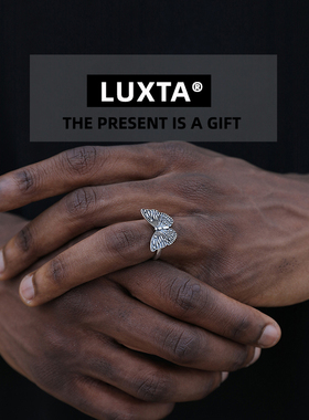 纯银蝴蝶戒指嘻哈欧美复古ins