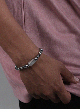 LUXTA原创圆珠拼接手链嘻哈男