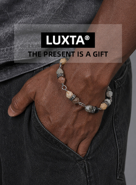 LUXTA天然海洋石朋克男士手链