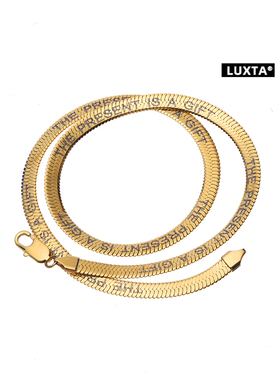 LUXTA蛇骨链嘻哈潮金色项链