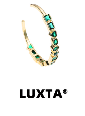 LUXTA嘻哈男金色绿钻手镯