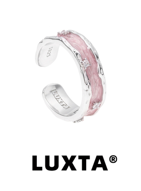 高级感粉色戒指LUXTA纯银嘻哈