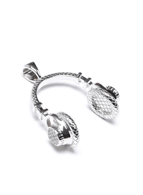 音乐耳机镶钻男女潮流嘻哈项链