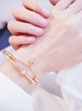 韩版学生手镯女简约百搭星星清新少女爱心闺蜜手链饰品礼物