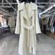 Large lapel double-sided wool coat for women mid-length autumn and winter new high-end temperament simple loose lace-up woolen coat